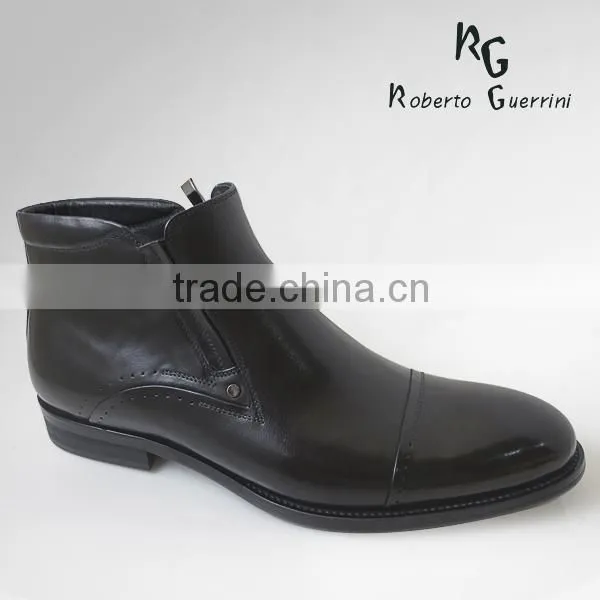 Italian Men Lace-Up Leather Boots Sheeps