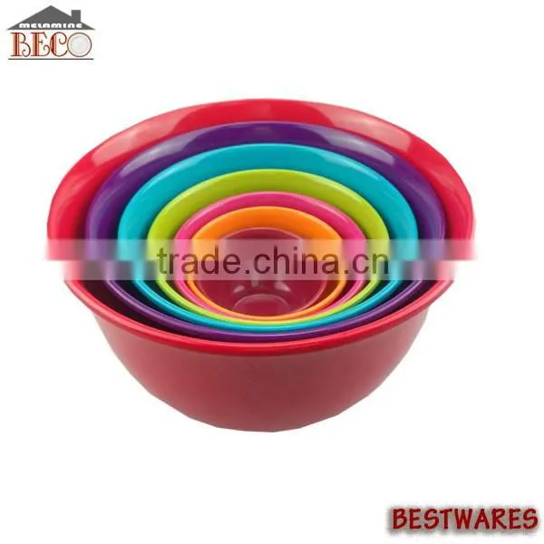 6pc vibrant color melamine mixing bowl sets