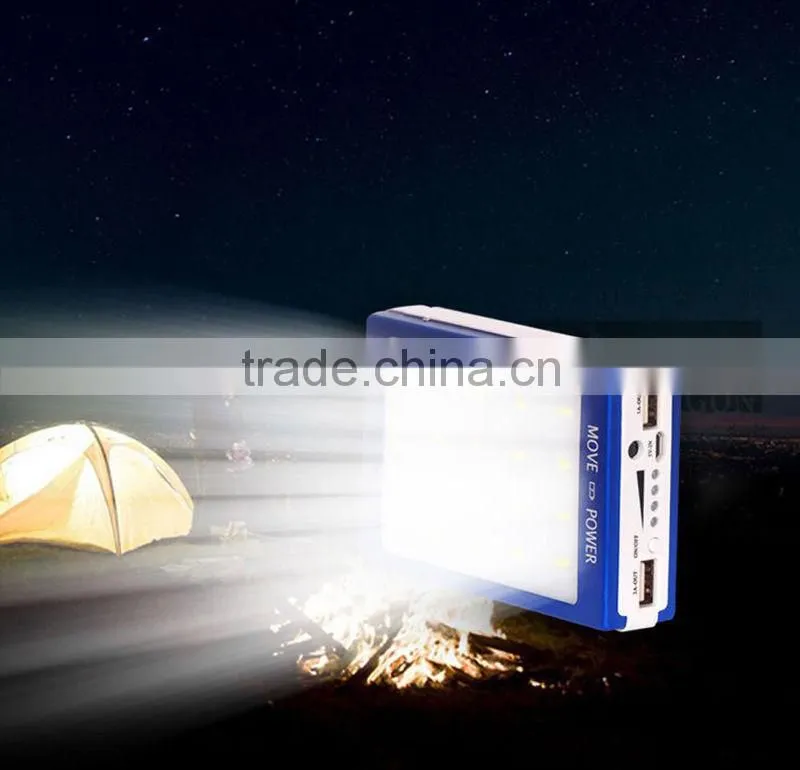 50000mAh Solar Panel Power Bank External Charger Battery Cell Phone Black 2USB