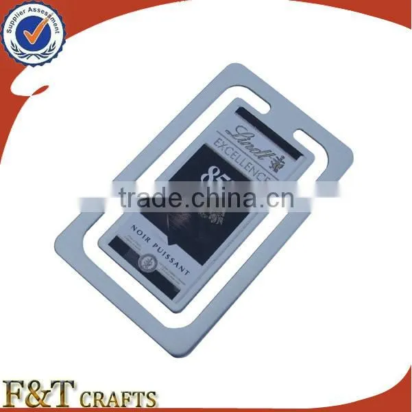 Cheap bulk personalized rectangel shape blank metal bookmark