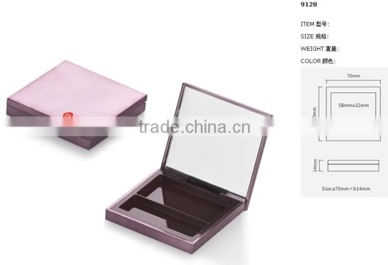 2016 hot selling empty white cosmetic compact packaging with mirror