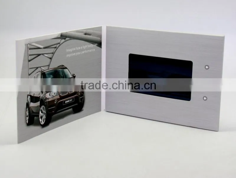 Top quality 5" customized lcd video greeting card,video brochure ,video mudule