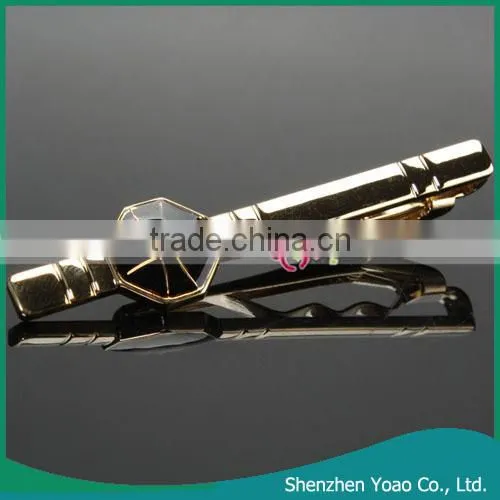 Fashion Cufflink And Tie Pin Set Golden Enamel 2