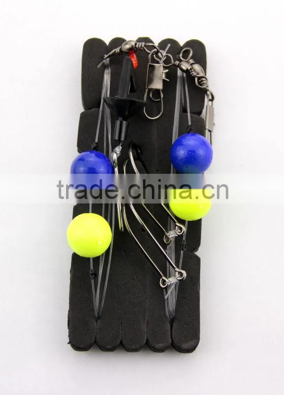 surfcasting rig pulley float rig two trace blue & yellow floats