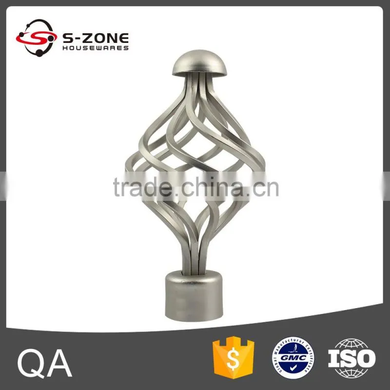 customized decorative curtain finial with curtain rod and finials