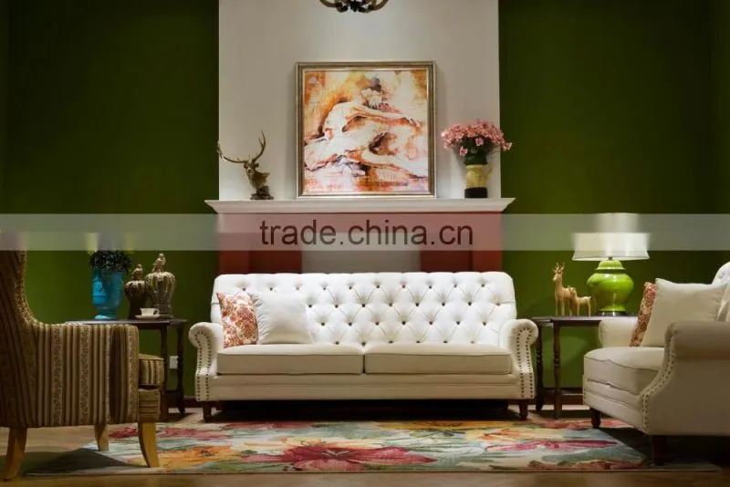 fabric sofa with wood arm/ wood arm fabric sofa