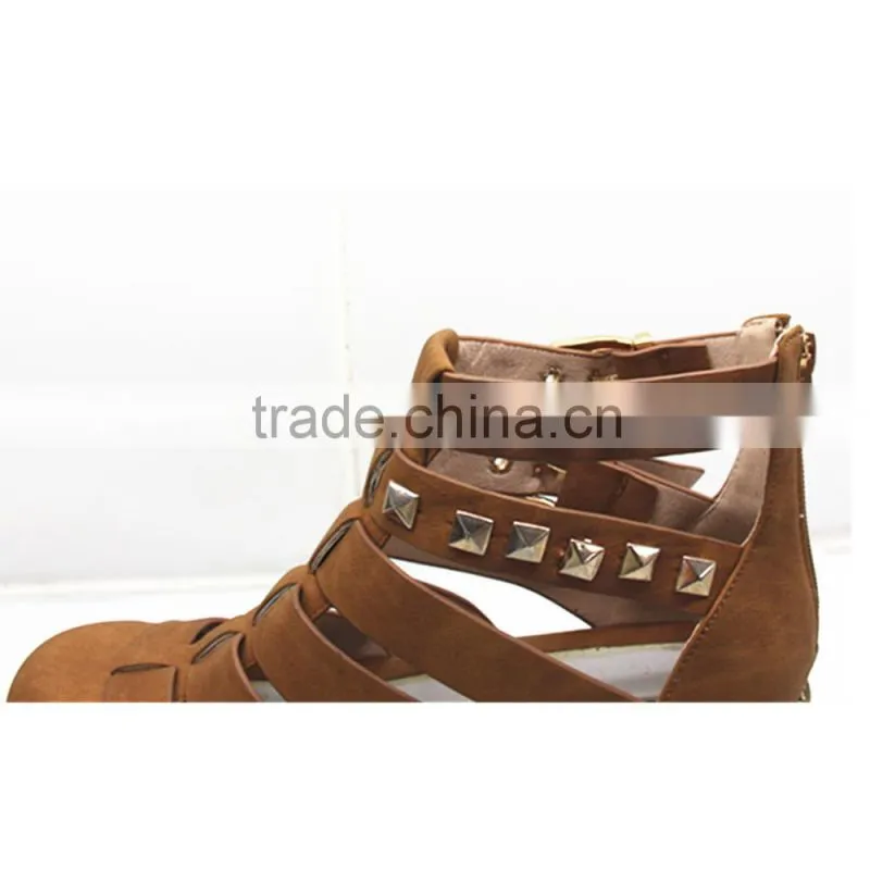 Women Spike Shoes Studded Rivet High top Flat shoes