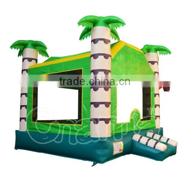 Wholesale inflatable palm tree boucer for sale, cheap inflatable jumping bouncer for kids game