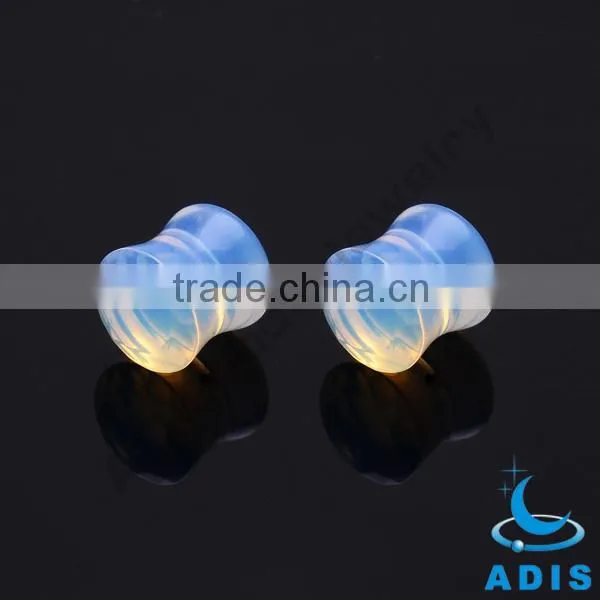 Fashion piercing jewelry wholesale charming natual opal stone plugs