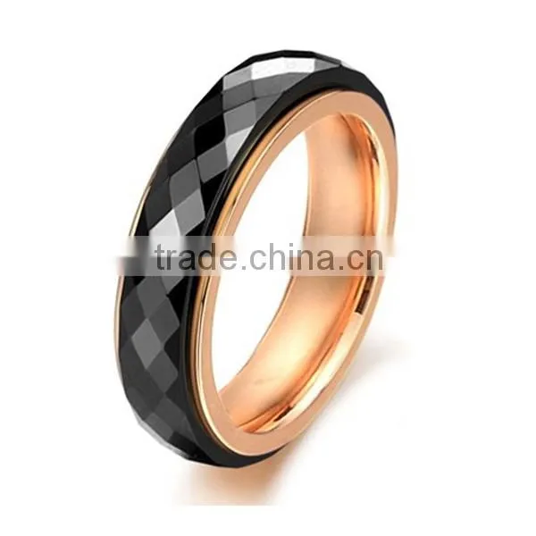 High quality 316l stainless steel ring fashion gold ceramic ring for women