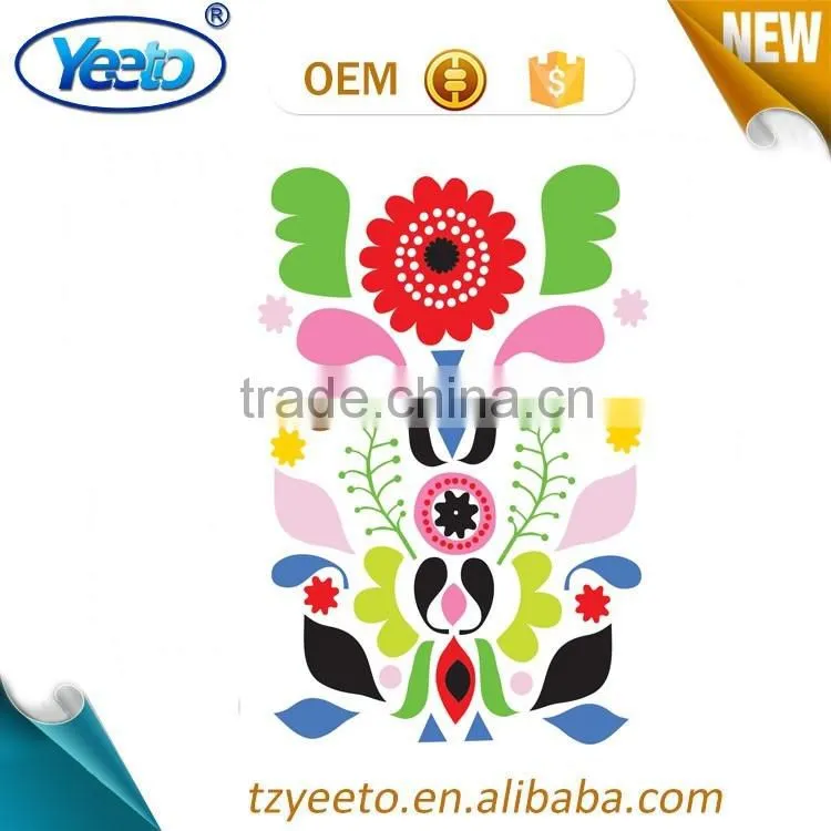 OEM Flower Decal Shinny Glitter PVC Wall Sticker