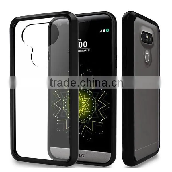 C&T Crystal Clear Hybrid Shockproof TPU Bumper with Clear Back Panel Cover Case for LG G5