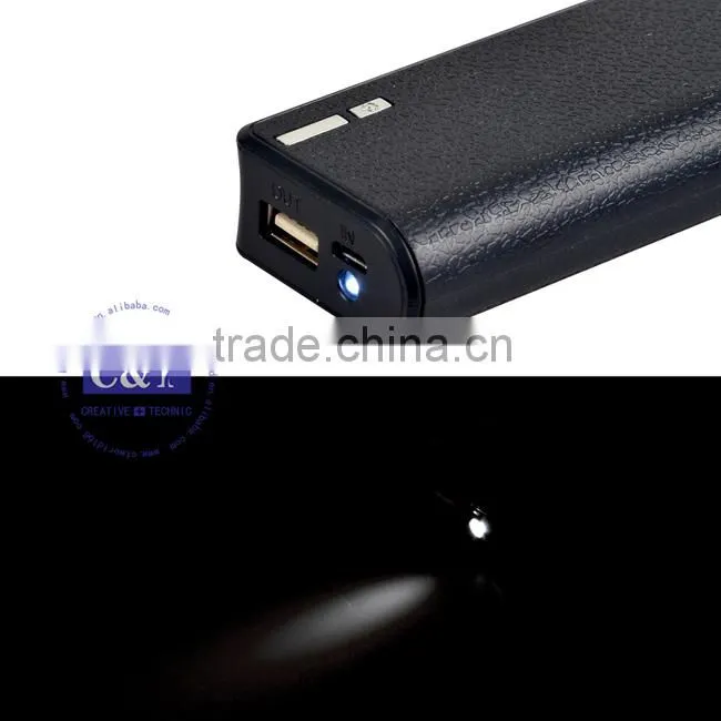 C&T Black REAL 5600 mAh Grade-A Battery Cell Power Bank with Multiple Adaptors for mobile phone