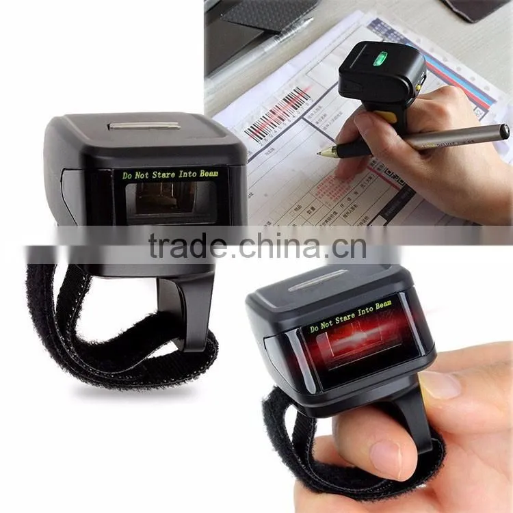 New designed 32 Bit laser wireless mini bluetooth ring barcode scanner