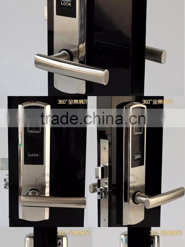 304 Stainless Steel rfid card security electric handle digital hotel smart keyless safety lock