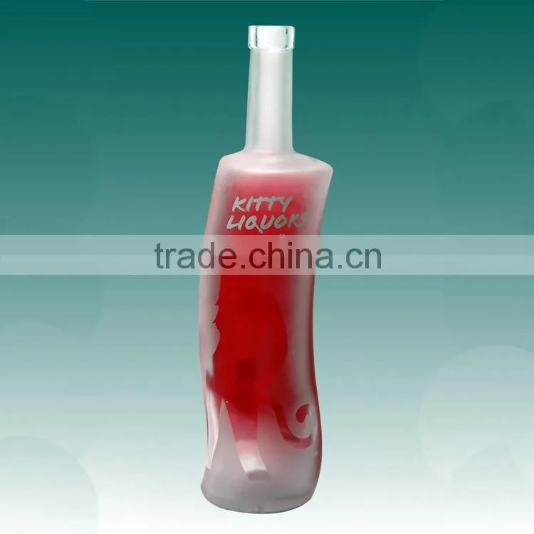 Sale sale cheap fermented milk frosted bottles printing liquor bottles beverage wine glass bottles
