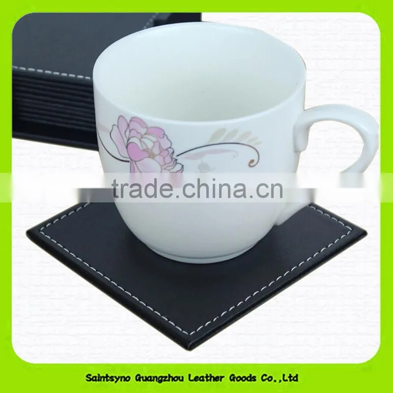 15012 Promotional Gift Eco-friendly leather Coffee Cup Mat Wholesale Coffee Tea Cup Coaster