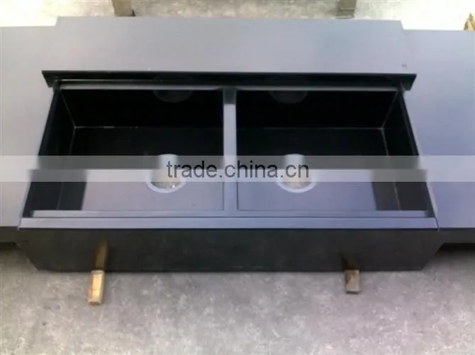 Polished absolute black granite countertop