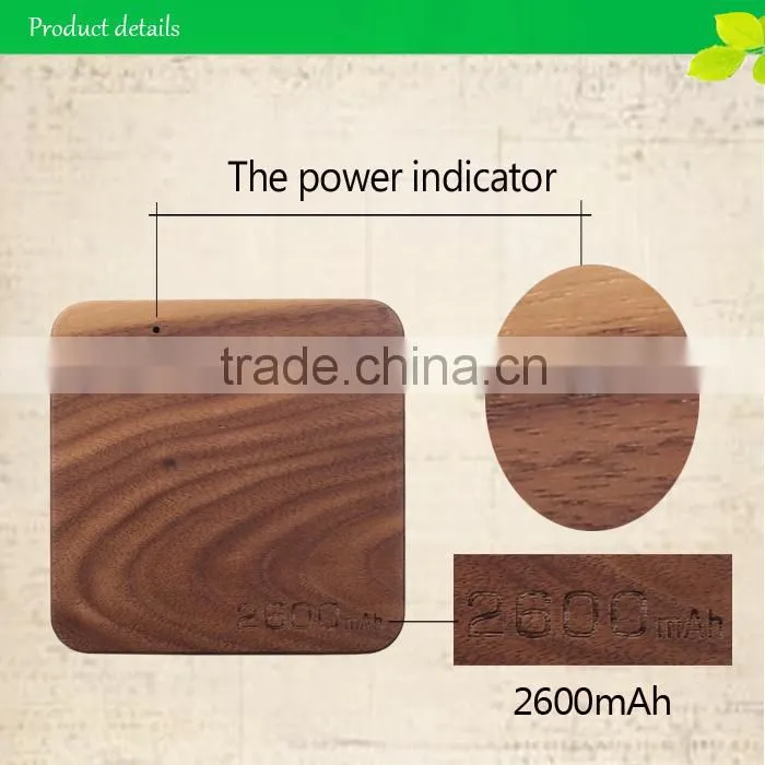 marvel universe 5200mah external wireless wooden power bank