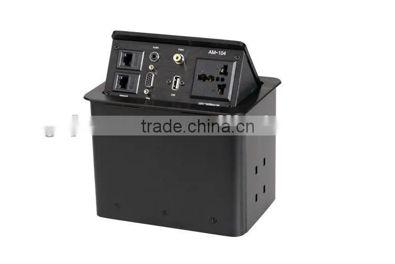 aluminum pop-up outlet with black and silver color