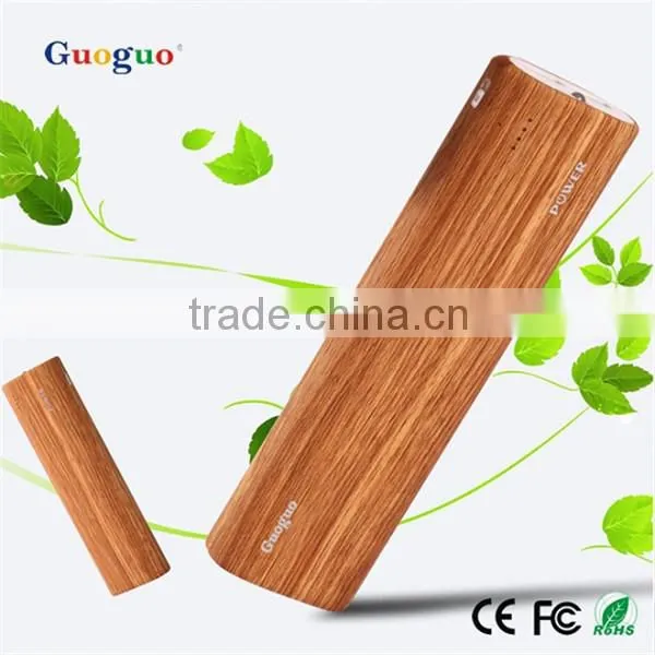 Guoguo 2016 new design wood dual usb battery pack travel 12000mAh power bank for iphone7