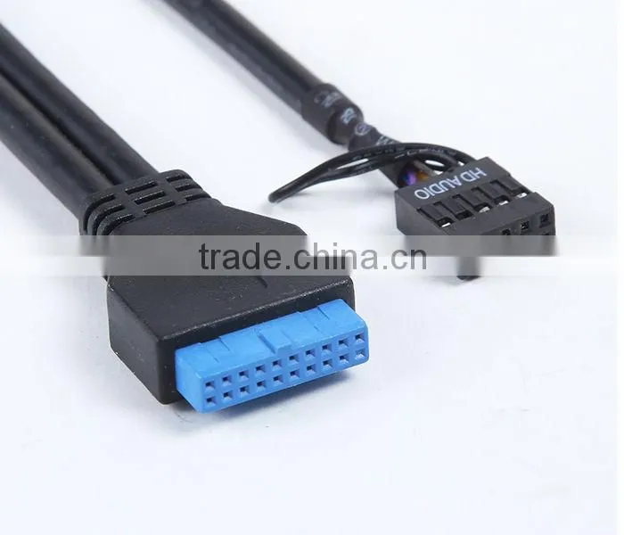 USB3.0 cable elbow+usb 2.0 female+audio cable+PCB13133 panel mount cable
