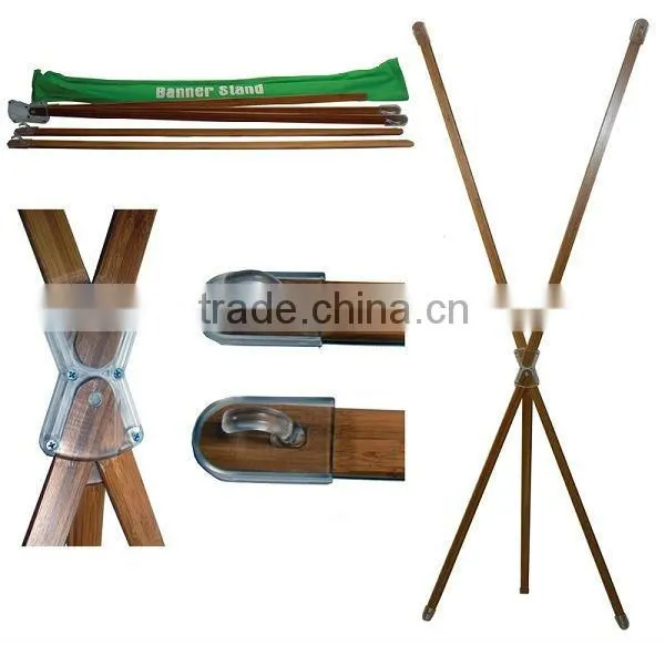 Bamboo Roll Up Banner Stand, Bamboo Display Stand, Bamboo Display Shelf