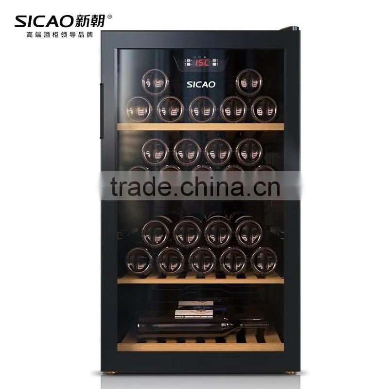 SICAO New Compressor Wine Cellar Cooler double layer glass door Wine Refrigerators with AC100~240V