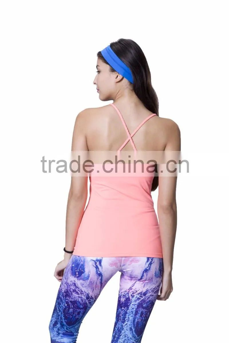 Yoga Wear Spandex Nylon Stretch Easy Move Sexy Women Workout Tank Top