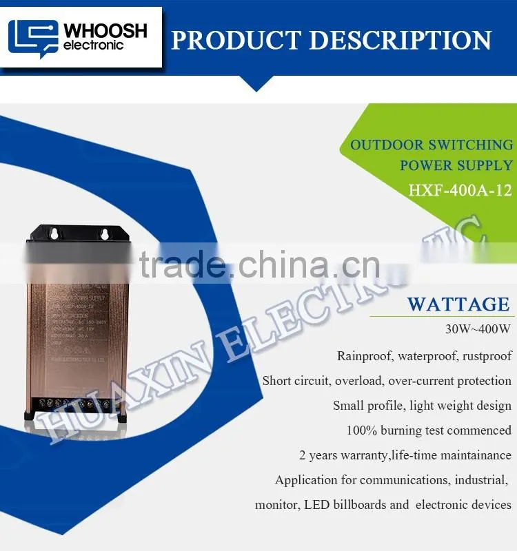 High power waterproof 24v dc constant voltage led driver supply