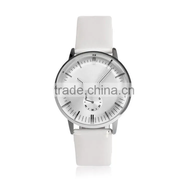 good quality custom logo metal wrist watch , simple men watch , leather watch band
