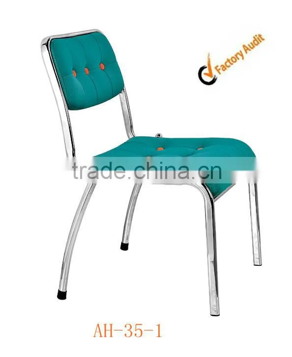 new style design green leather metal meeting chairs hotel dining chairs