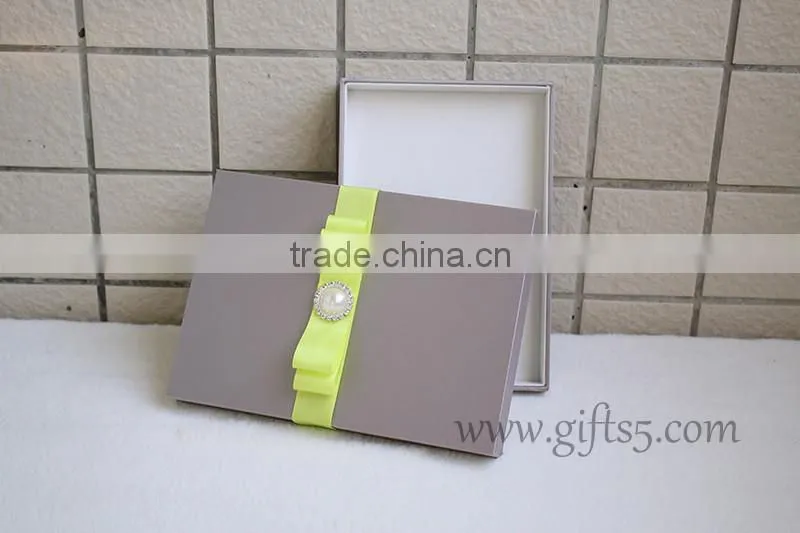 Custom Handmade Luxury wedding invitation box with ribbon