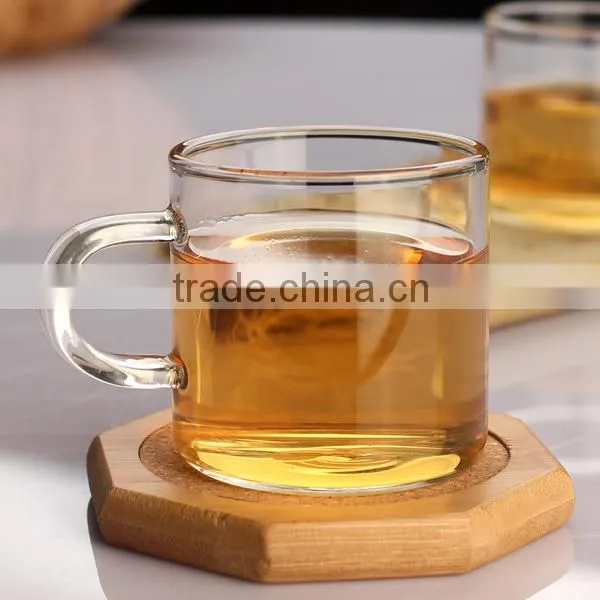 Glass Tea Saucer/Bamboo Saucer Coaster/Bamboo Tea Serving Tray