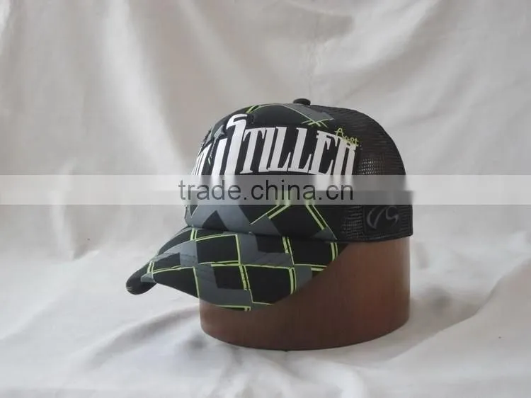 blank short bill foam plain trucker cap mesh hat