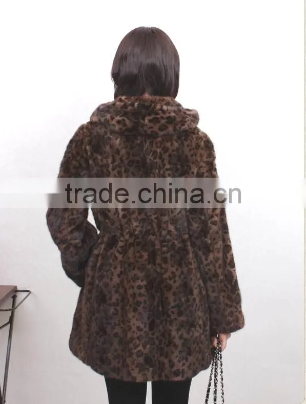 Fashion genuine knitted mink fur coat for women MC10