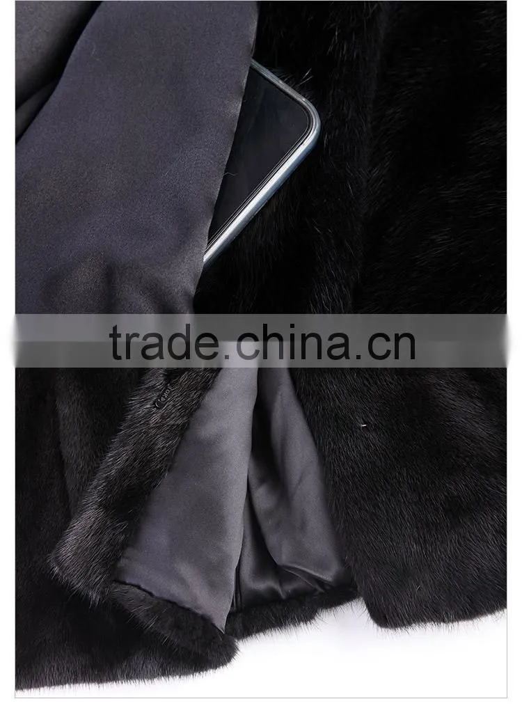 wholesale Fashion short mink fur coat hooded