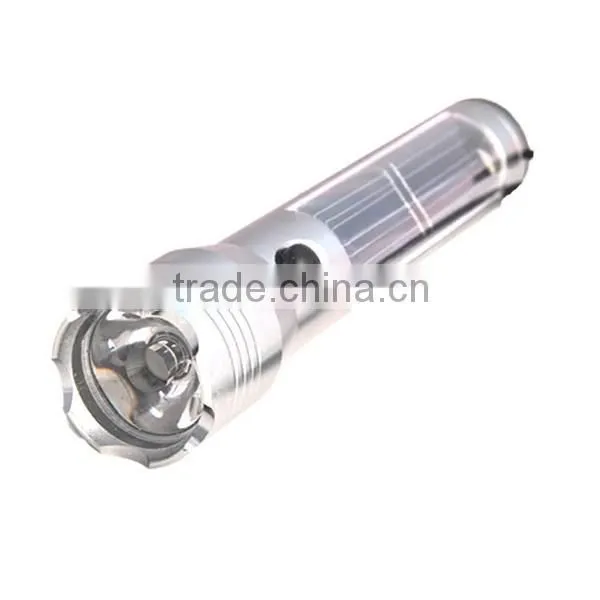 Aluminum alloy solar Power USB Superbright Outdoor LED Flashlight