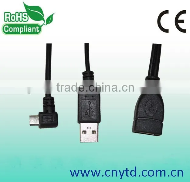 Different styles v2.0 usb cable usb splitter cable 2 female 1 male