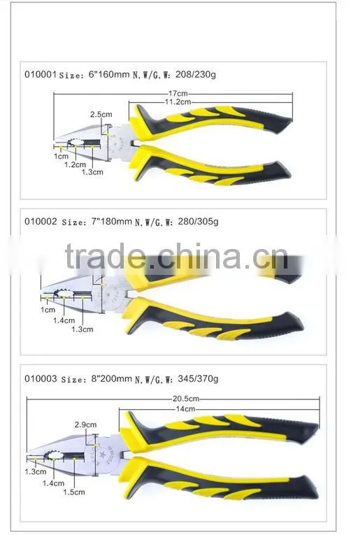 hand tool names of different tools High voltage 1000V insulated combination pliers