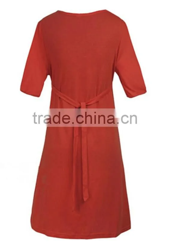 Comfortable Cotton Maternity Clothes Nursing Breastfeeding Dress