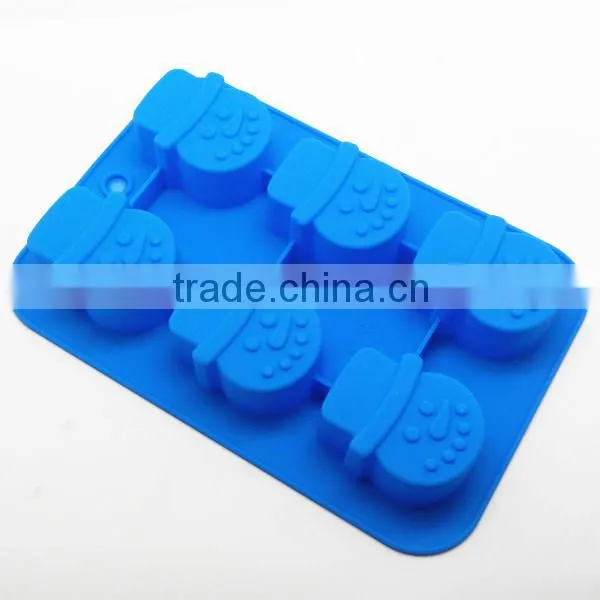 Promotional gift 6 Cups snowman shape Silicone Cake Pan Mold