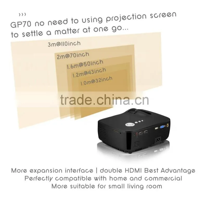 800 Lumens Support 1080 MINI Projector for Home Theater Projector GP70