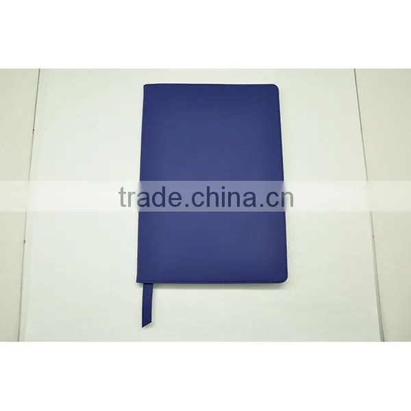 Hot sale creative notebook leather cover with elastic pen loop and ribbon