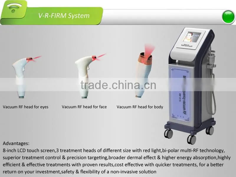2015 Hot selling vacuum RF machine, 3 RF frequency of 0.8MHz&1.7MHz&2.45MHz,for facial lifting&body contouring