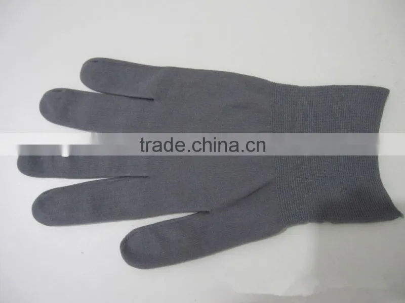 ESD gloves, HAND GLOVE plastic dropping on fabric gloves