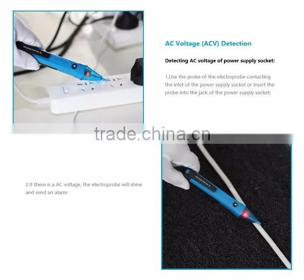 Blue Color AC Voltage Test Pencil Non-contact Electrical Pen Electroprobe With LED Light