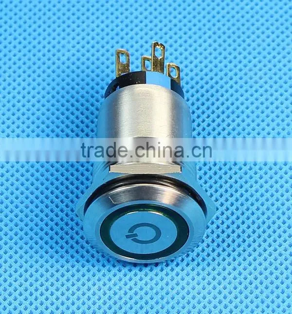 19mm waterproof switch 12v illuminated