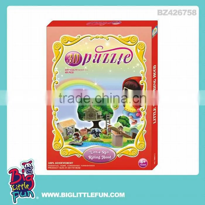 Kids 3d diy building puzzle Little Red Riding Hood