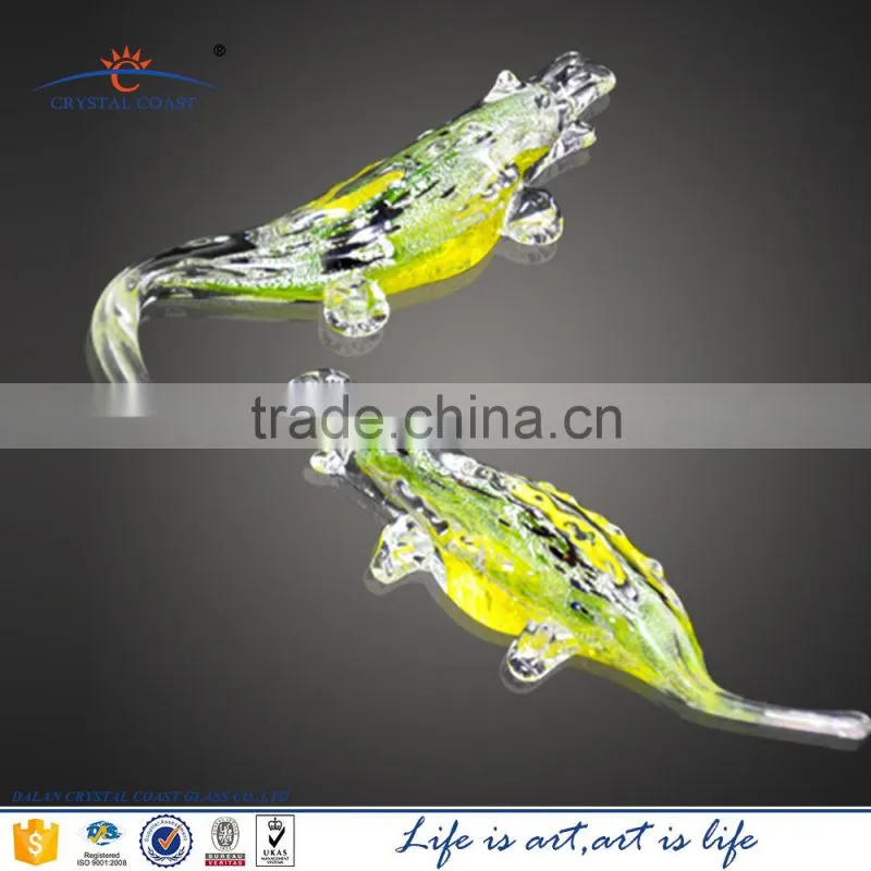 marine life size crocodile statues glass craft as gifts for men